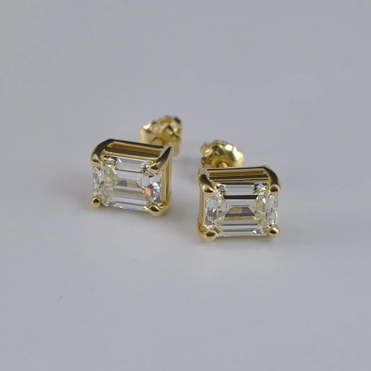 0.50 Each total 1.00 Carat Weight Emarald diamond studs.