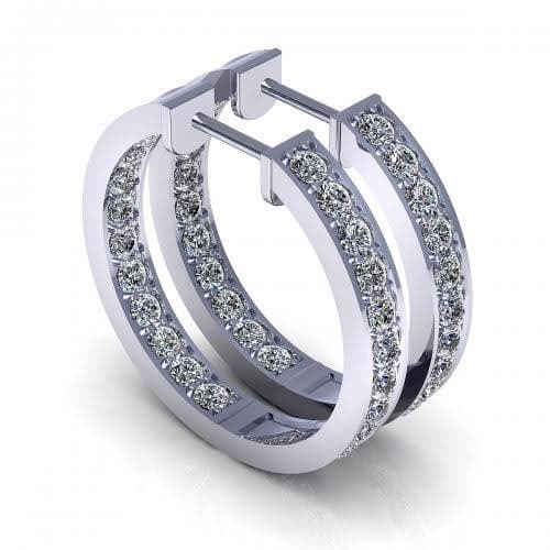 Stud Earrings 0.35-2.10 CT Round Cut Diamonds