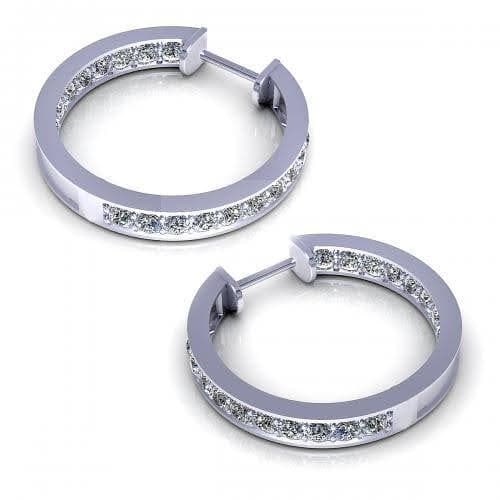 Stud Earrings 0.35-2.10 CT Round Cut Diamonds