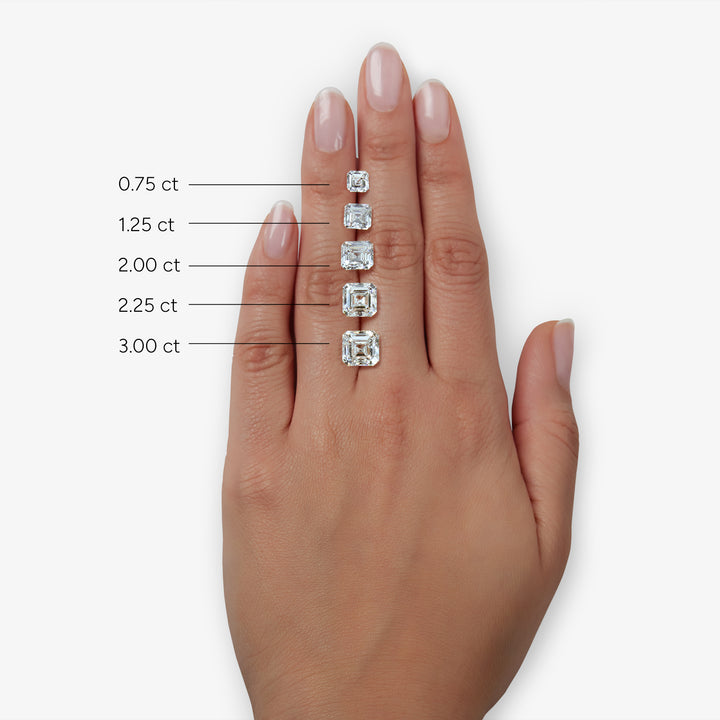 Badgley Mischka Near-Colorless 8 ctw Asscher Lab Grown Diamond Solitaire Engagement Ring with Side Accents
