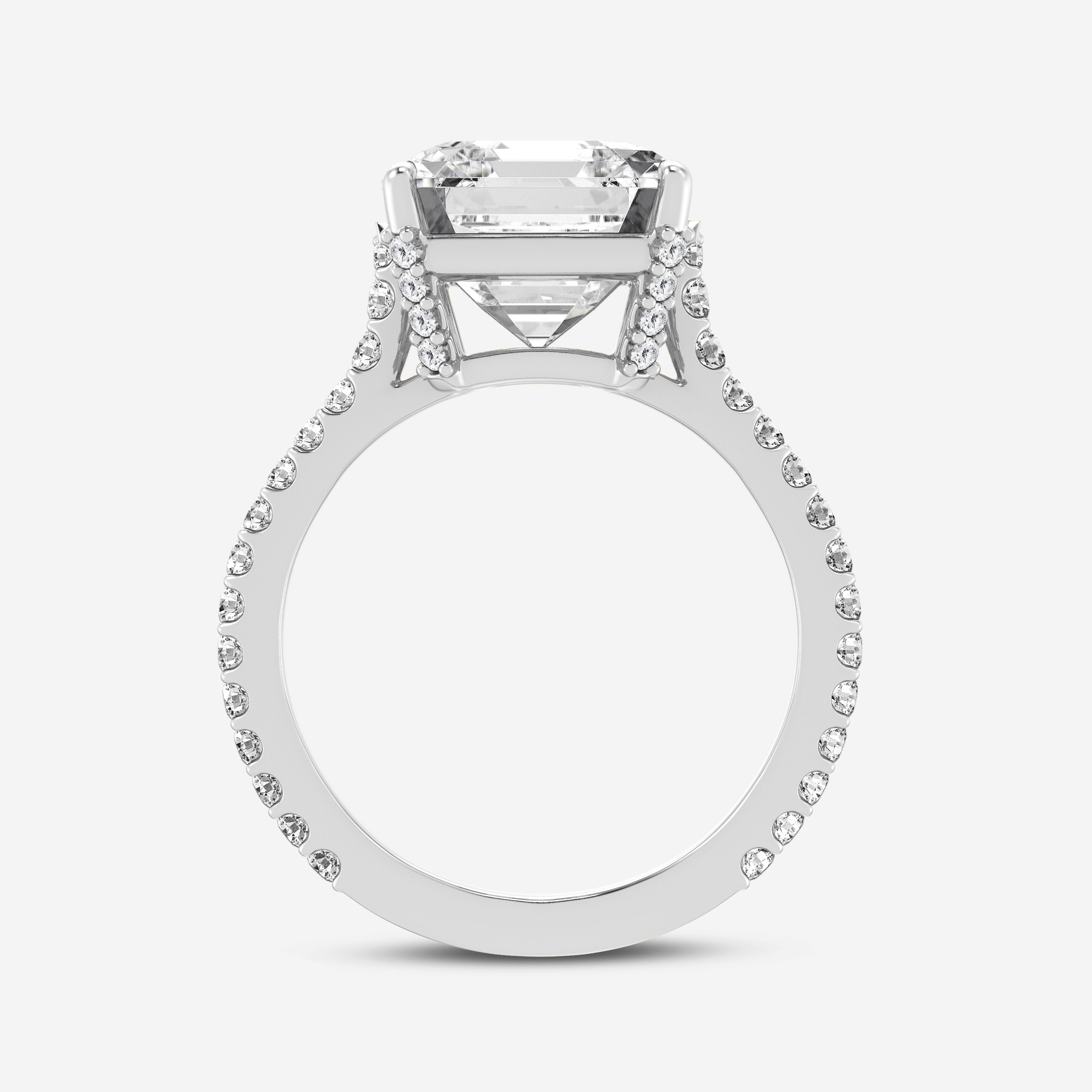 Badgley Mischka Near-Colorless 8 ctw Asscher Lab Grown Diamond Solitaire Engagement Ring with Side Accents