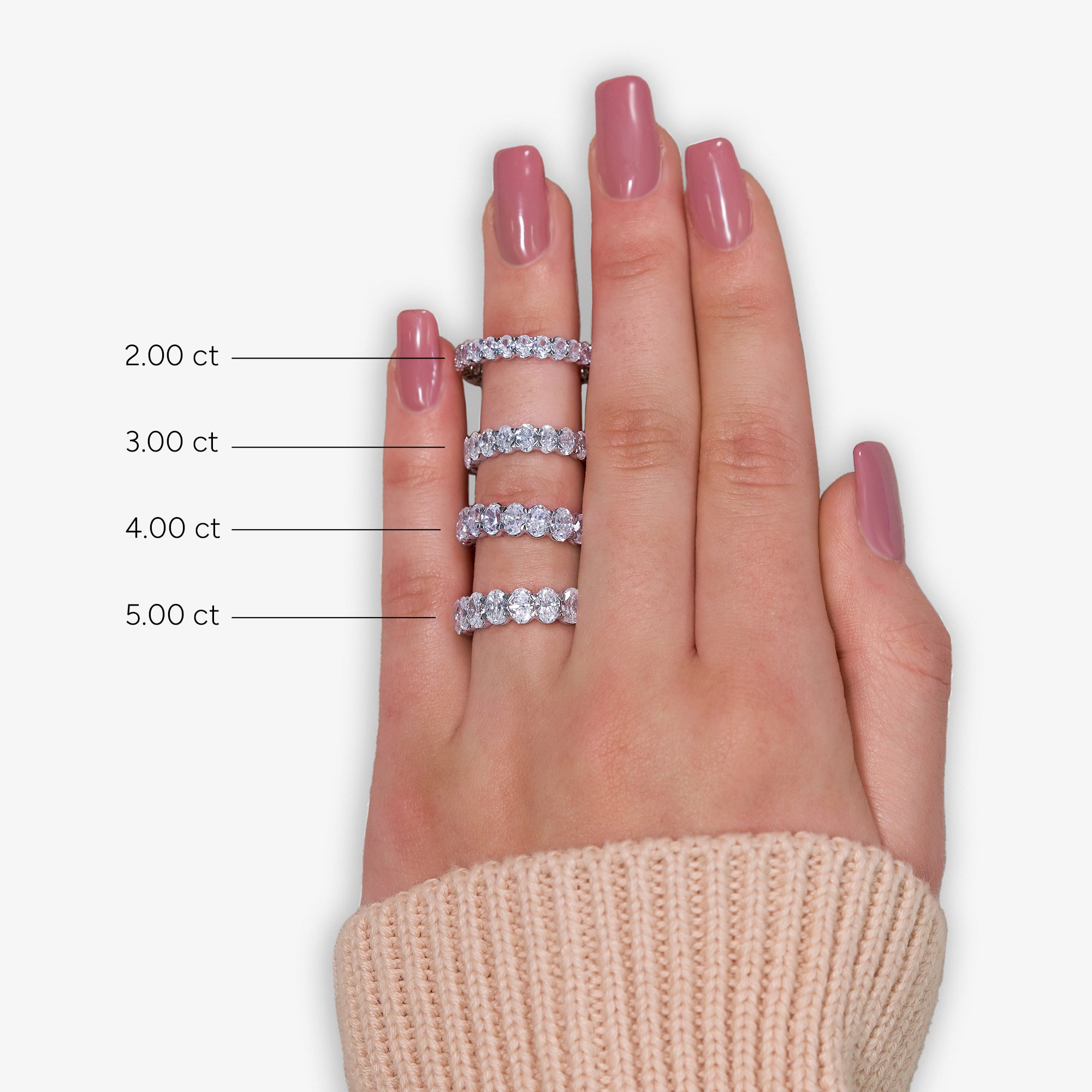 3 ctw Oval Lab Grown Diamond Eternity Band - 4.2mm Width