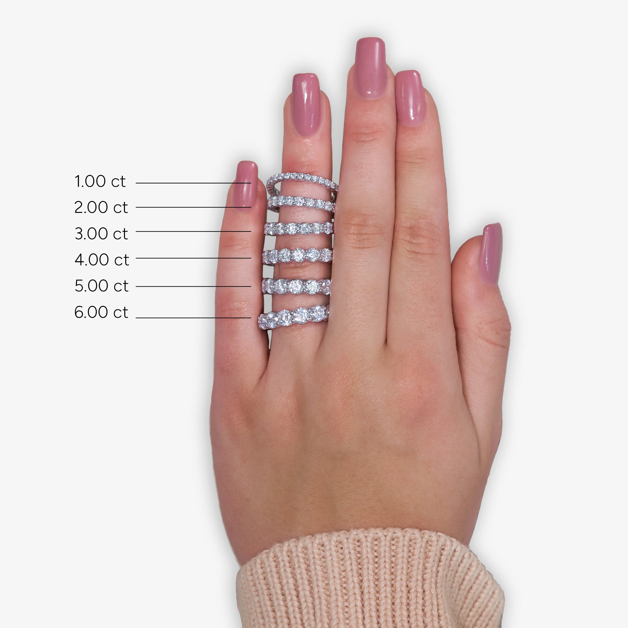 1/2 ctw Shared Prong Round Lab Grown Diamond Eternity Band - 1.8mm Width