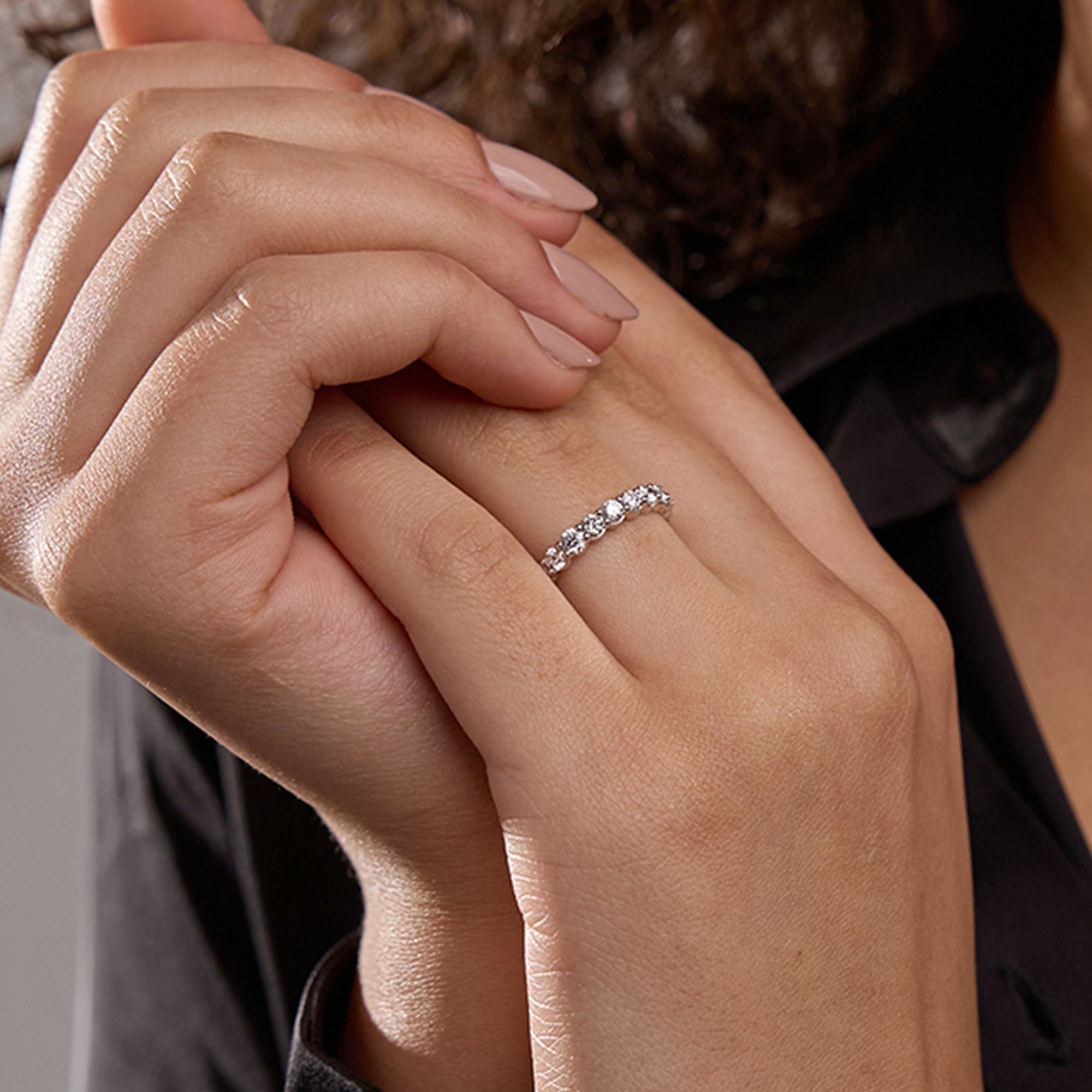 1/2 ctw Shared Prong Round Lab Grown Diamond Eternity Band - 1.8mm Width