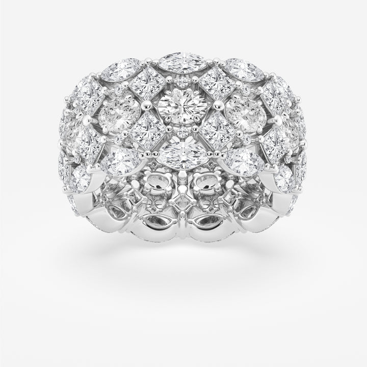 7 ctw Mosaic Design Multi-Shape Lab Grown Diamond Eternity Band Platinum, F, VS2