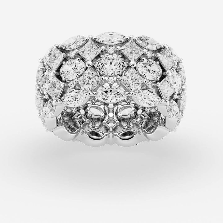 7 ctw Mosaic Design Multi-Shape Lab Grown Diamond Eternity Band Platinum, F, VS2