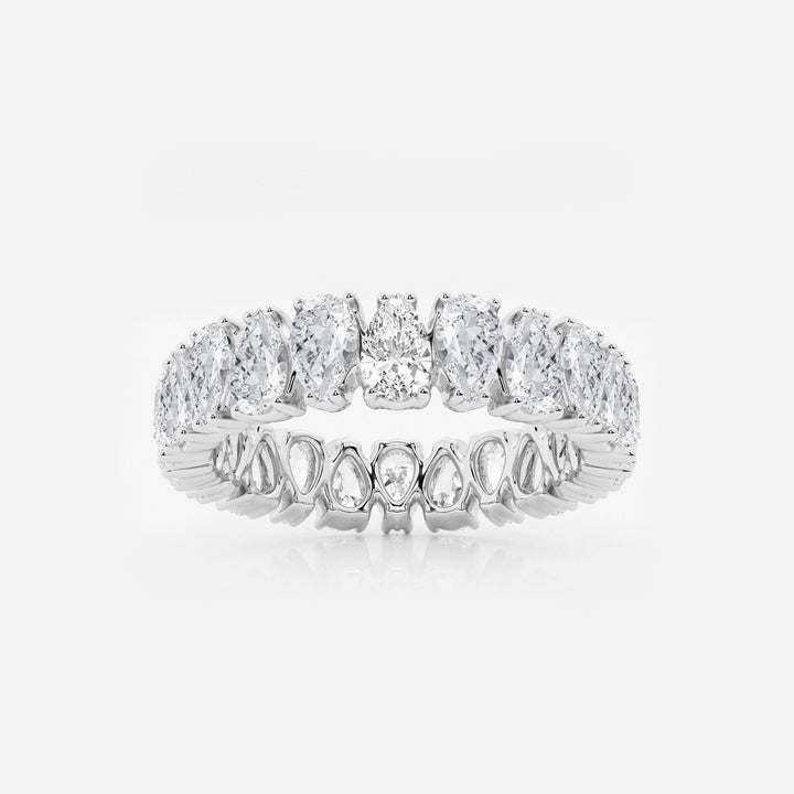 4 1/2 ctw Alternating Pear Lab Grown Diamond Eternity Band - 5mm Width