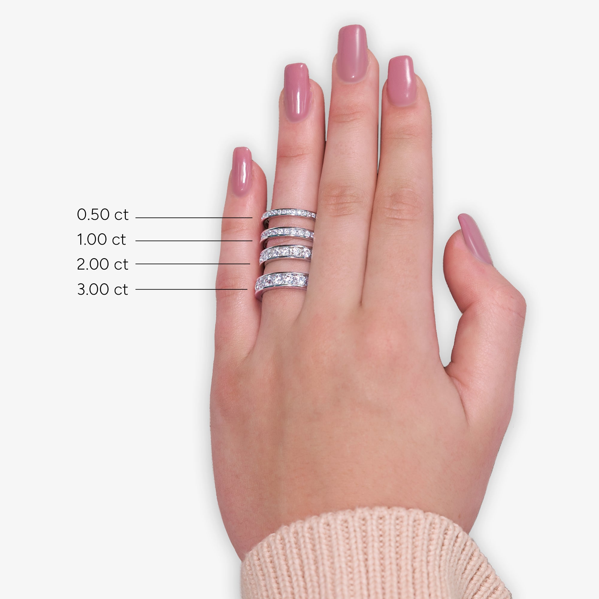 3 ctw Round Lab Grown Diamond Channel Set Eternity Band - 4.8mm Width