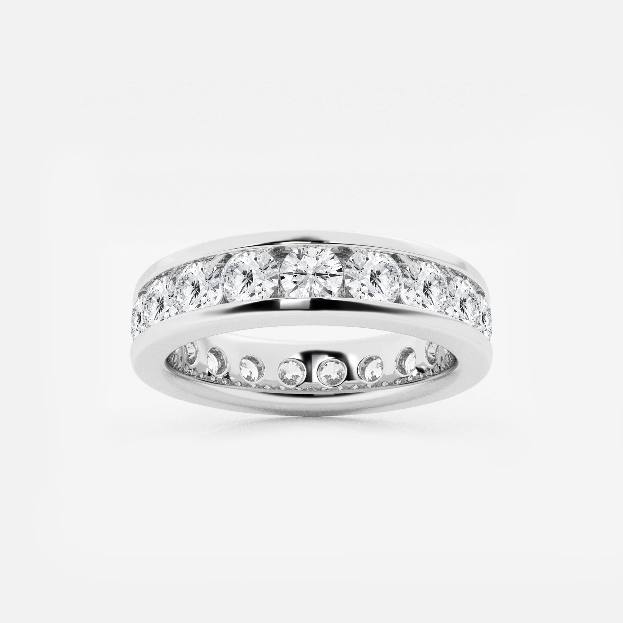 3 ctw Round Lab Grown Diamond Channel Set Eternity Band - 4.8mm Width