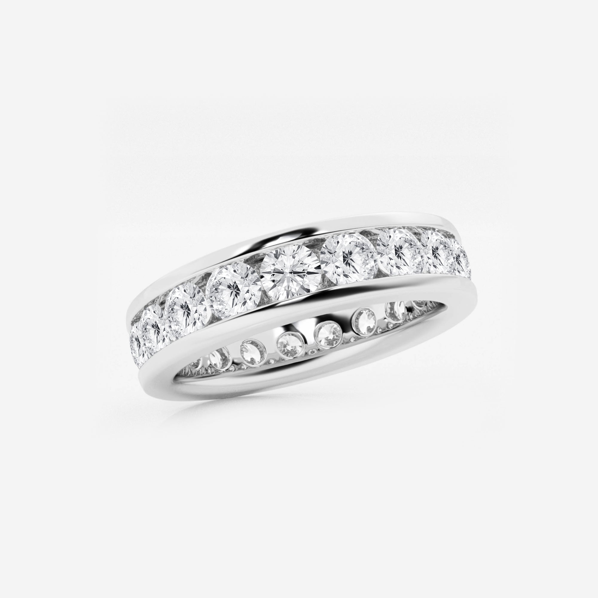3 ctw Round Lab Grown Diamond Channel Set Eternity Band - 4.8mm Width
