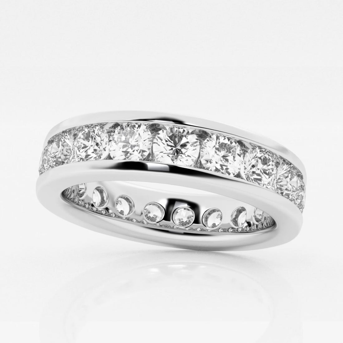 3 ctw Round Lab Grown Diamond Channel Set Eternity Band - 4.8mm Width