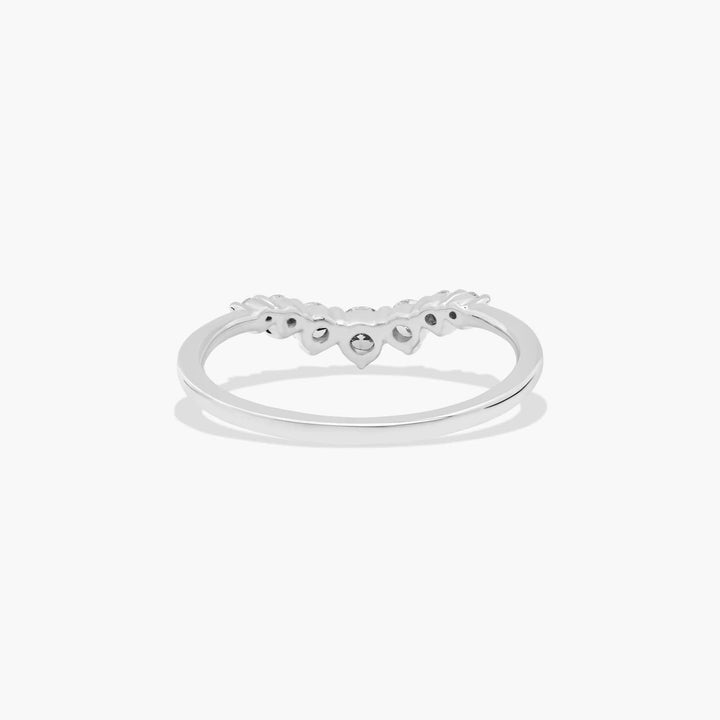 14K White Gold Graduated Round Diamond Tiara Ring