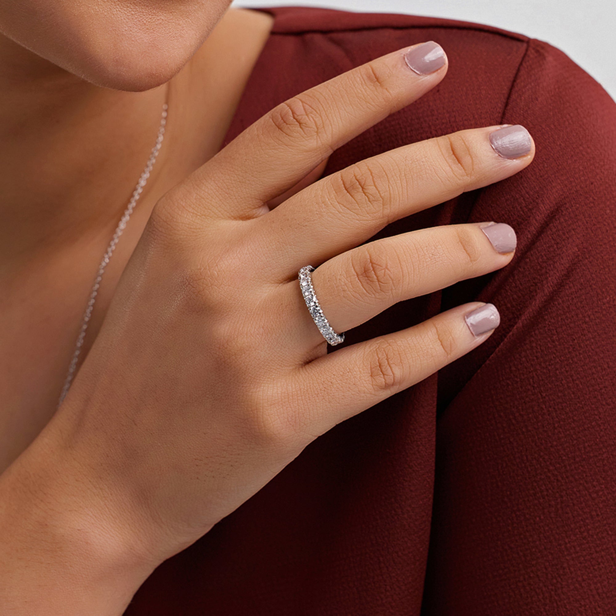 5 ctw Round Lab Grown Diamond Eternity Band - 4.4mm Width