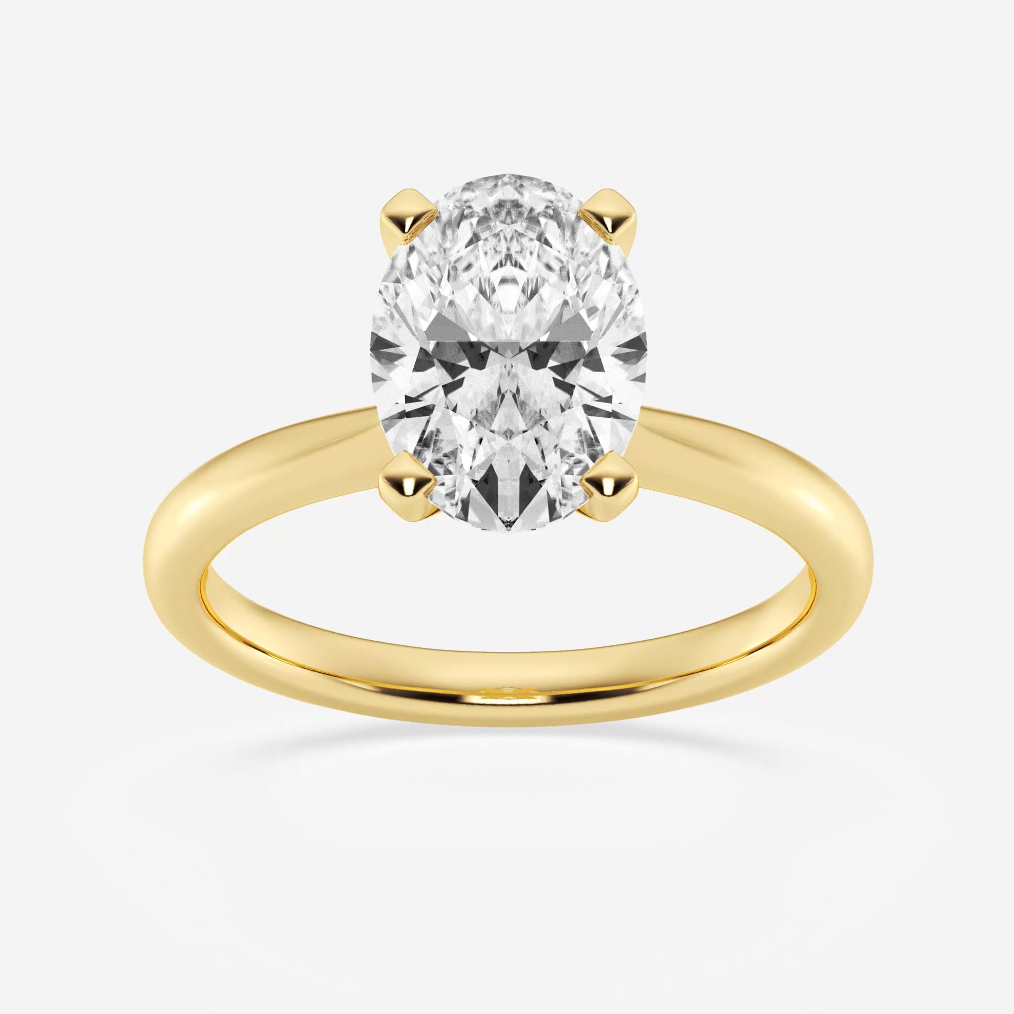 2 ctw Oval Lab Grown Diamond Petite Solitaire Engagement Ring