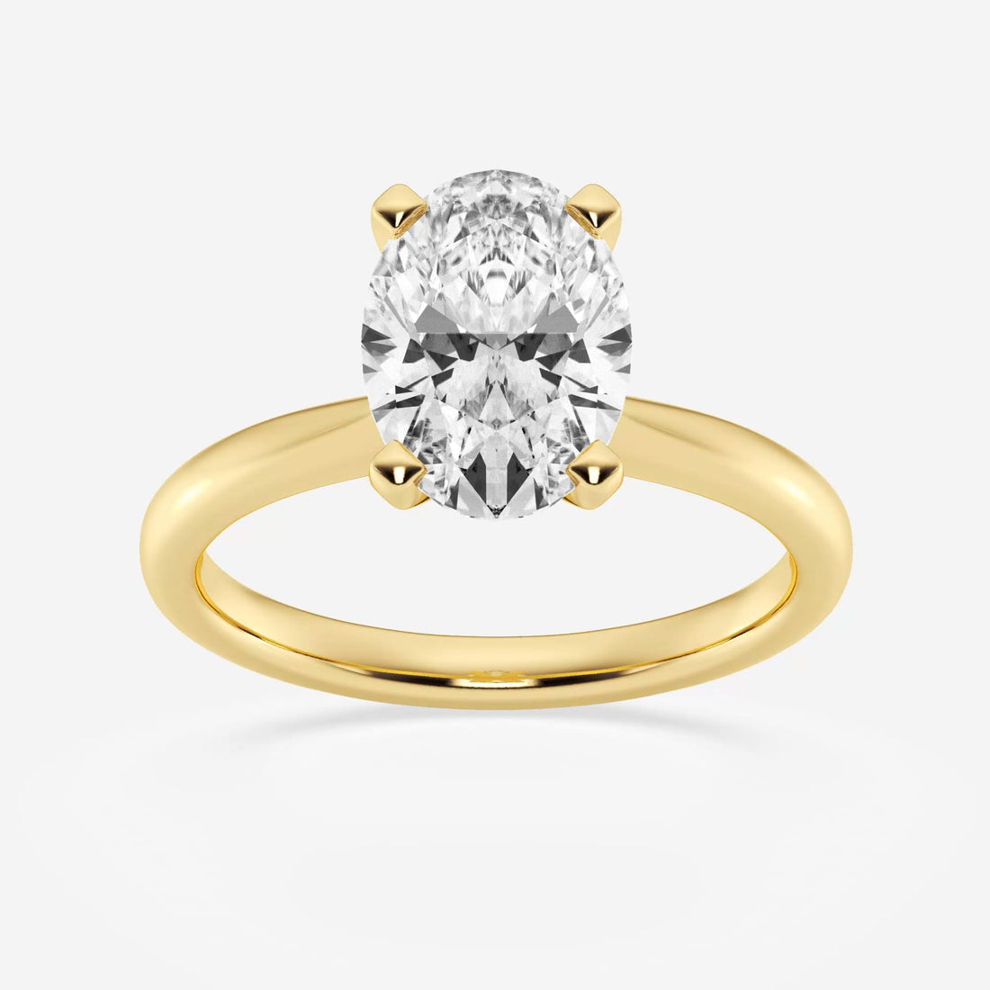 2 ctw Oval Lab Grown Diamond Petite Solitaire Engagement Ring