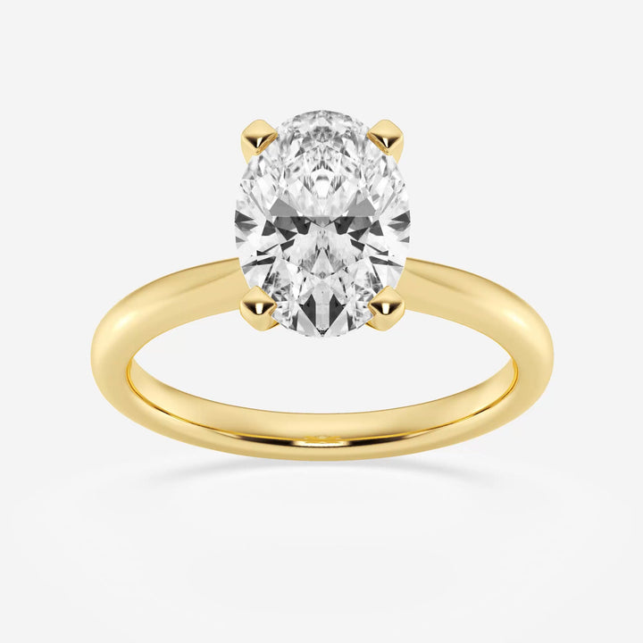2 ctw Oval Lab Grown Diamond Petite Solitaire Engagement Ring