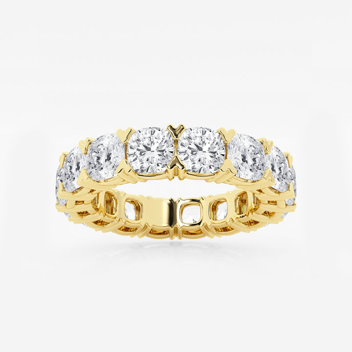 7 ctw Cushion Lab Grown Diamond V-Prong Eternity Band - 4.3mm Width