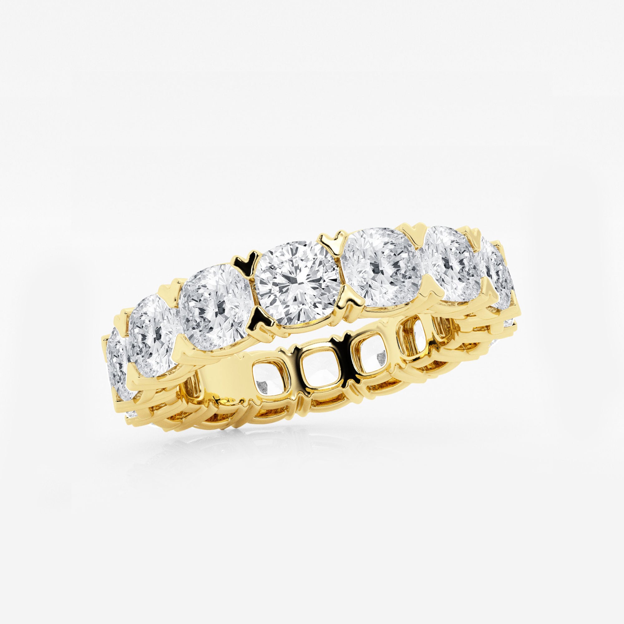 7 ctw Cushion Lab Grown Diamond V-Prong Eternity Band - 4.3mm Width