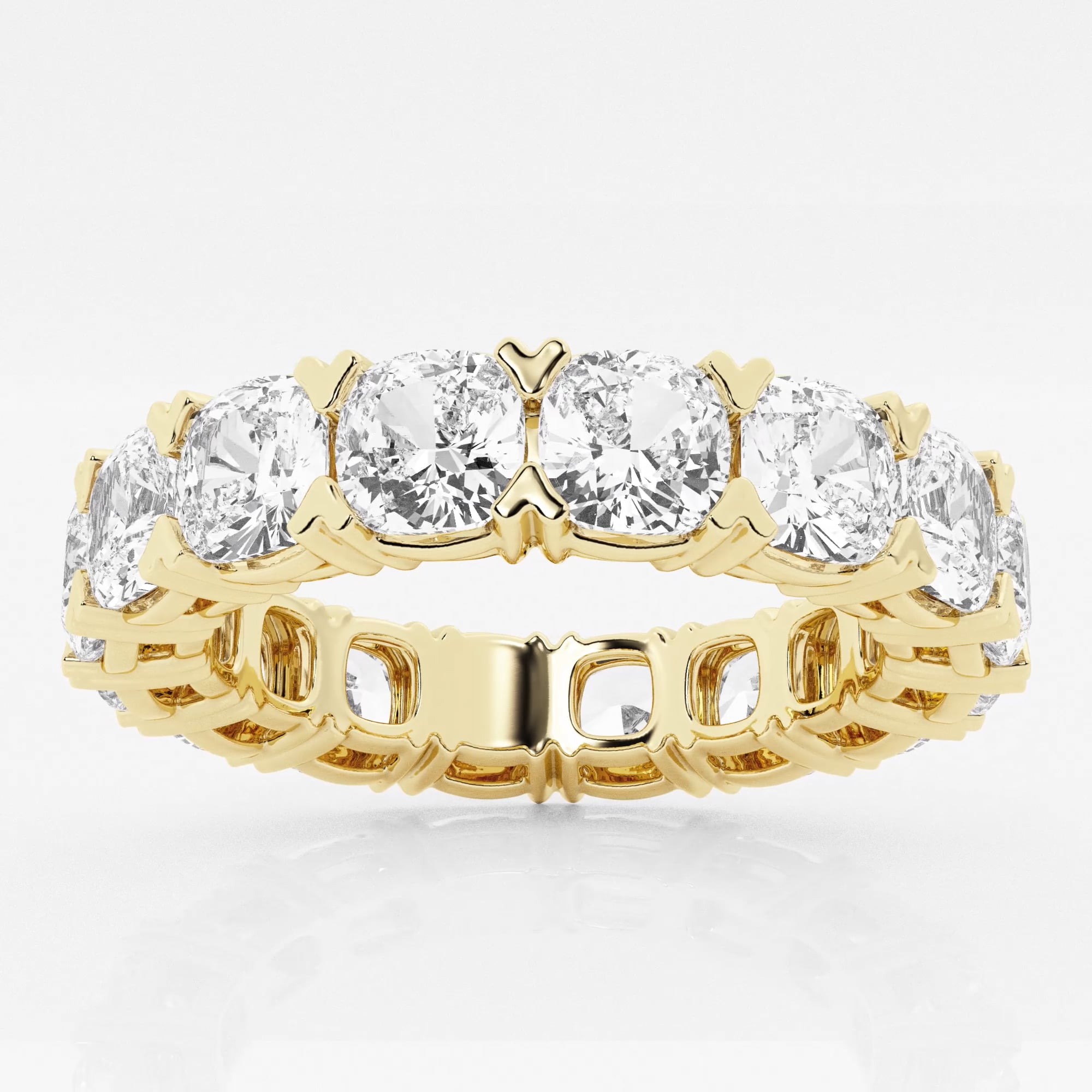 7 ctw Cushion Lab Grown Diamond V-Prong Eternity Band - 4.3mm Width