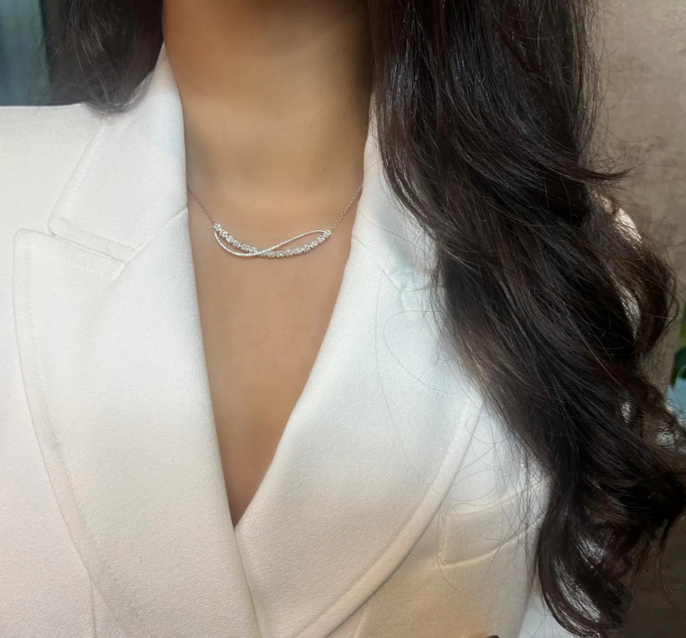 abstract eternity diamond pendant