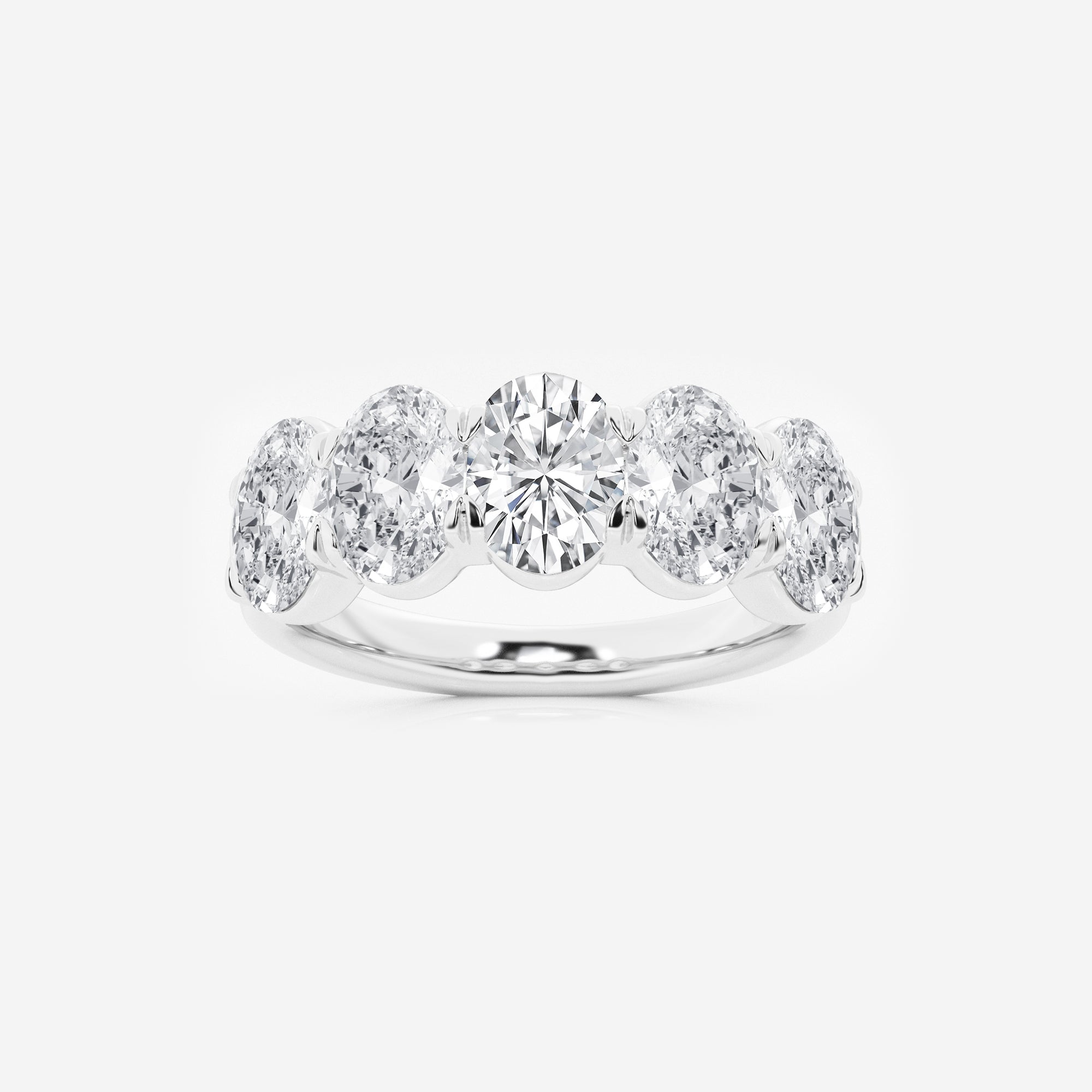 3 ctw Oval Lab Grown Diamond Five-Stone Anniversary Band
