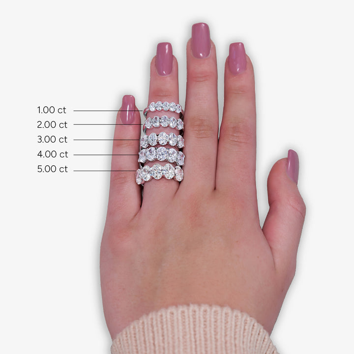 3 ctw Oval Lab Grown Diamond Five-Stone Anniversary Band