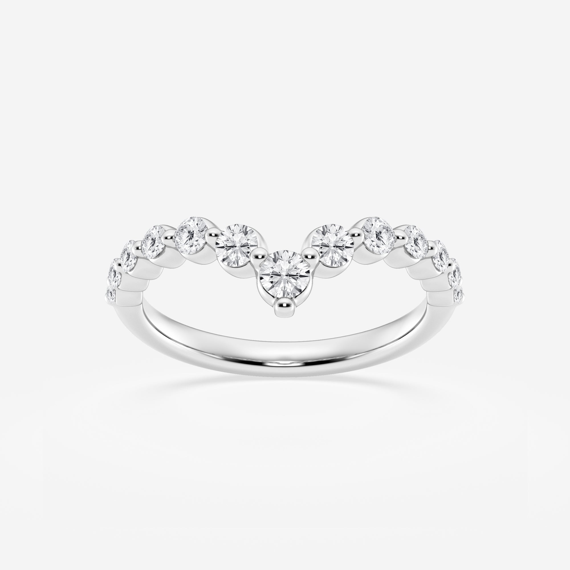 1/2 ctw Round Lab Grown Diamond Floating Curve Stackable Ring