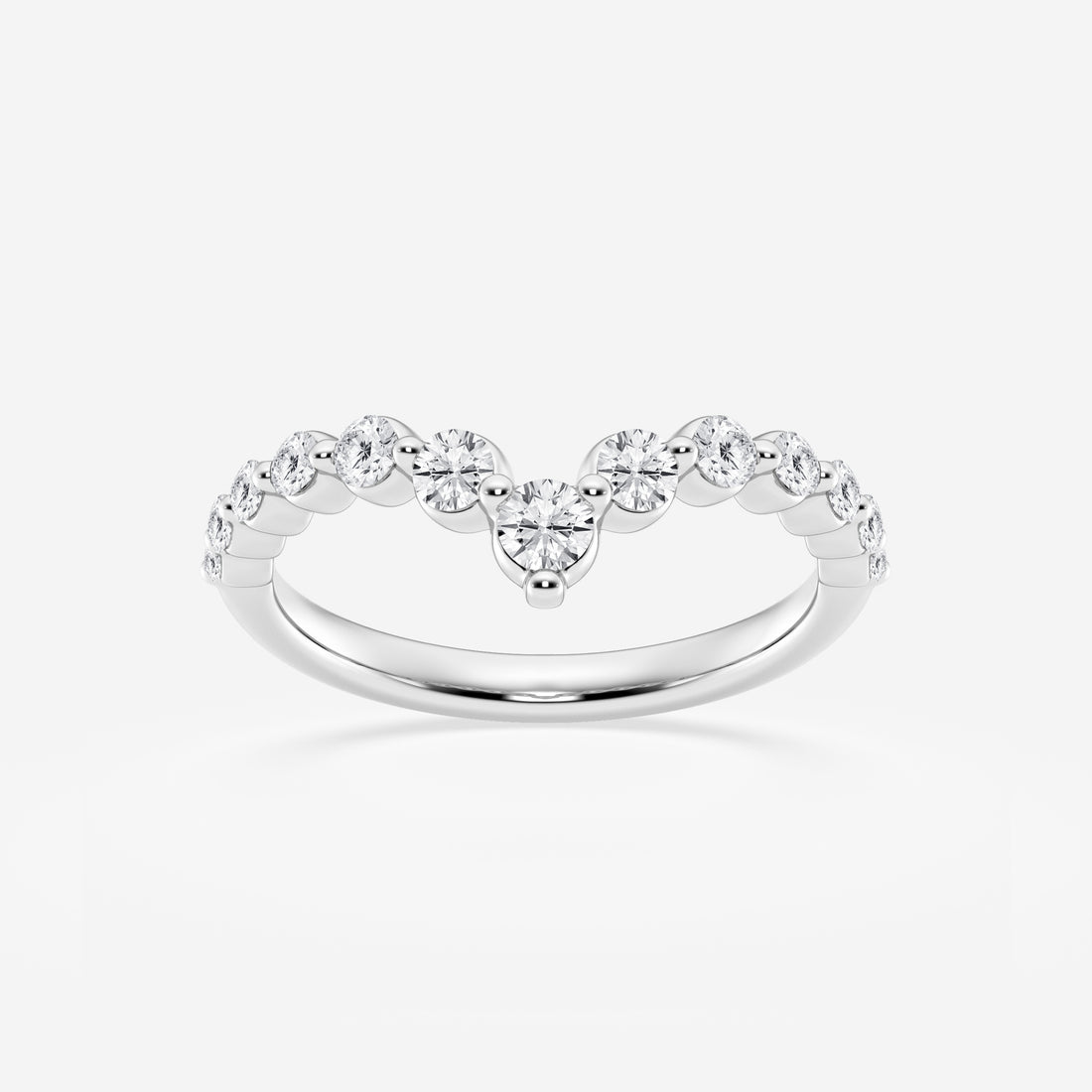 1/2 ctw Round Lab Grown Diamond Floating Curve Stackable Ring