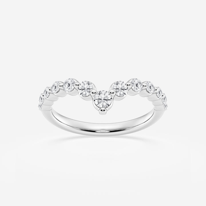 1/2 ctw Round Lab Grown Diamond Floating Curve Stackable Ring
