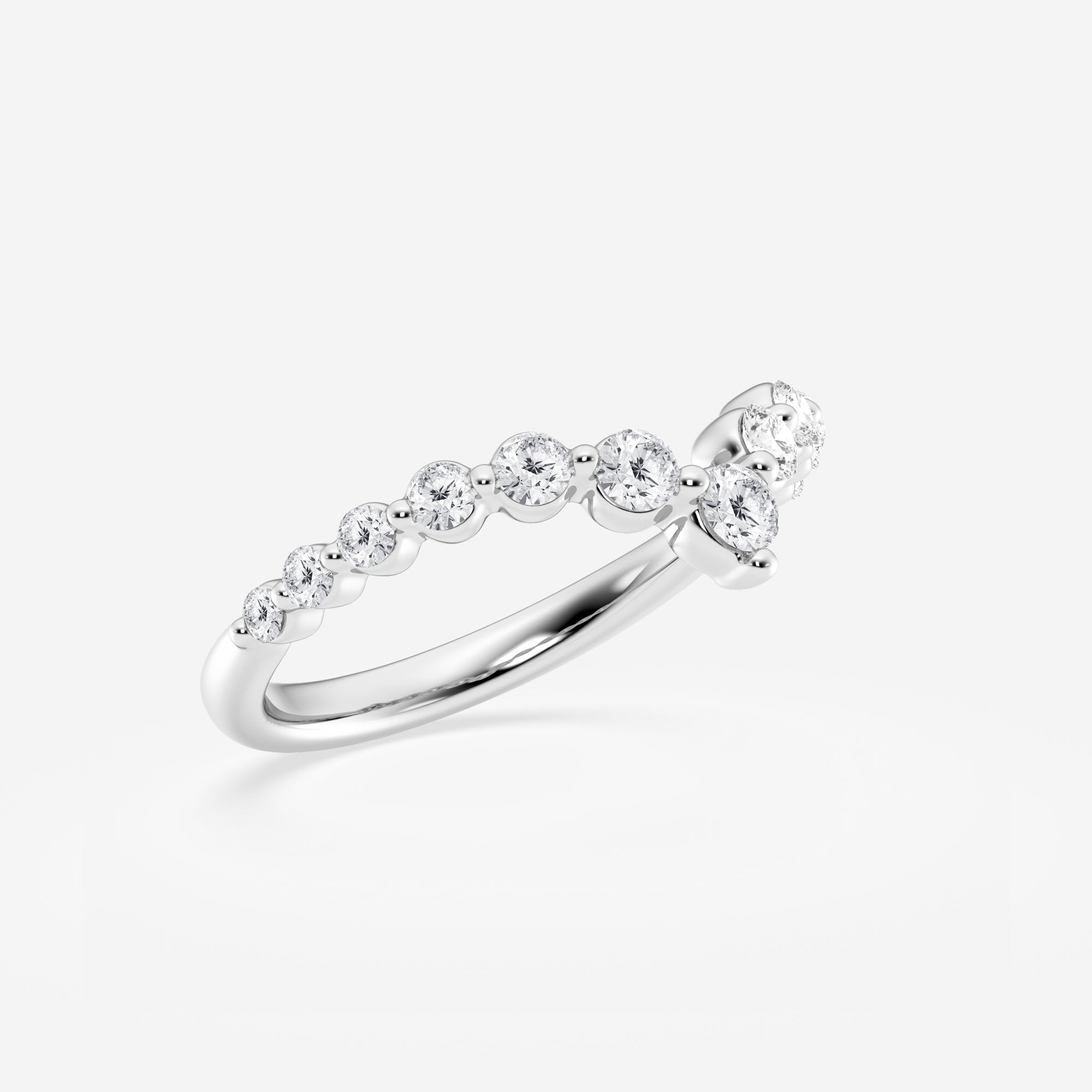 1/2 ctw Round Lab Grown Diamond Floating Curve Stackable Ring
