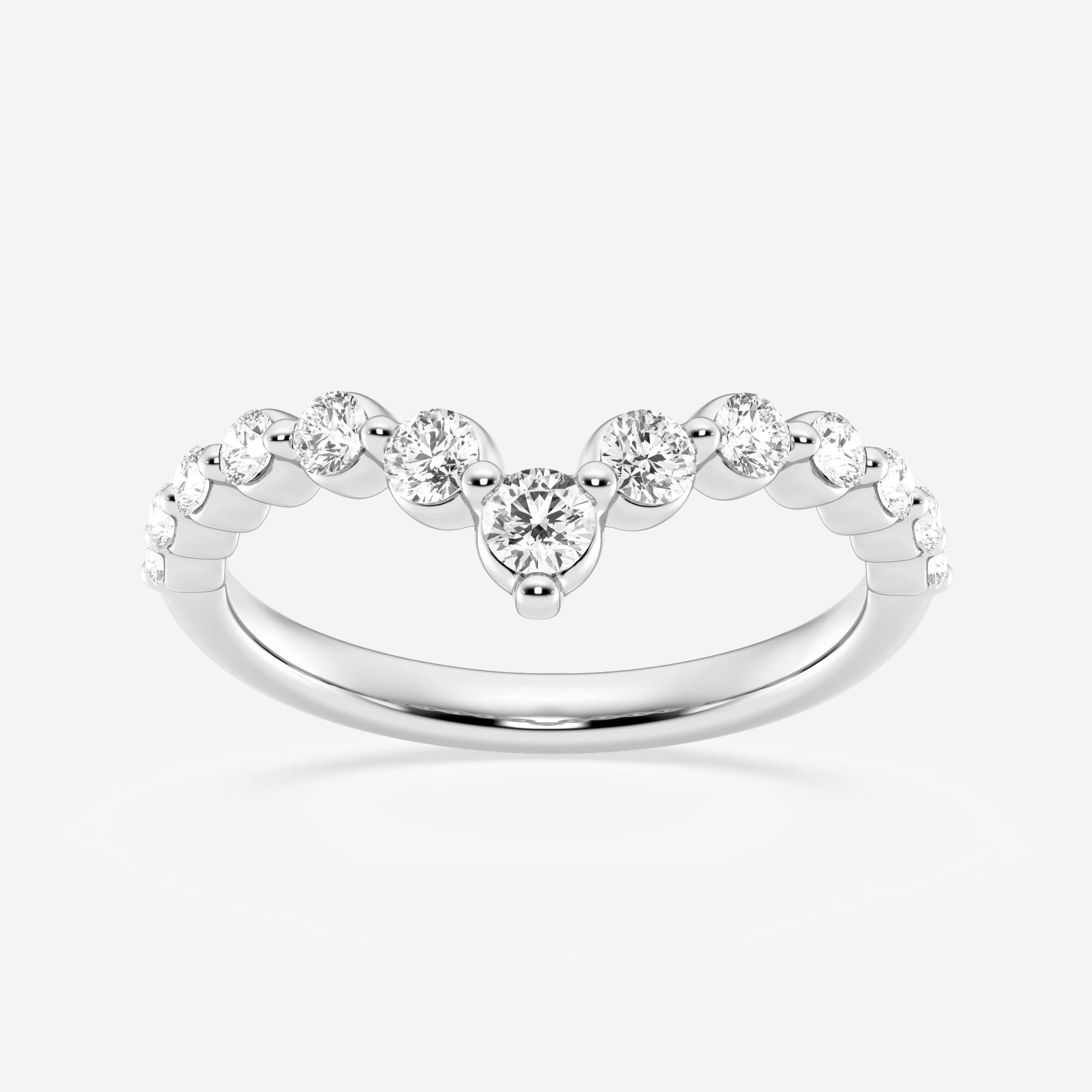 1/2 ctw Round Lab Grown Diamond Floating Curve Stackable Ring