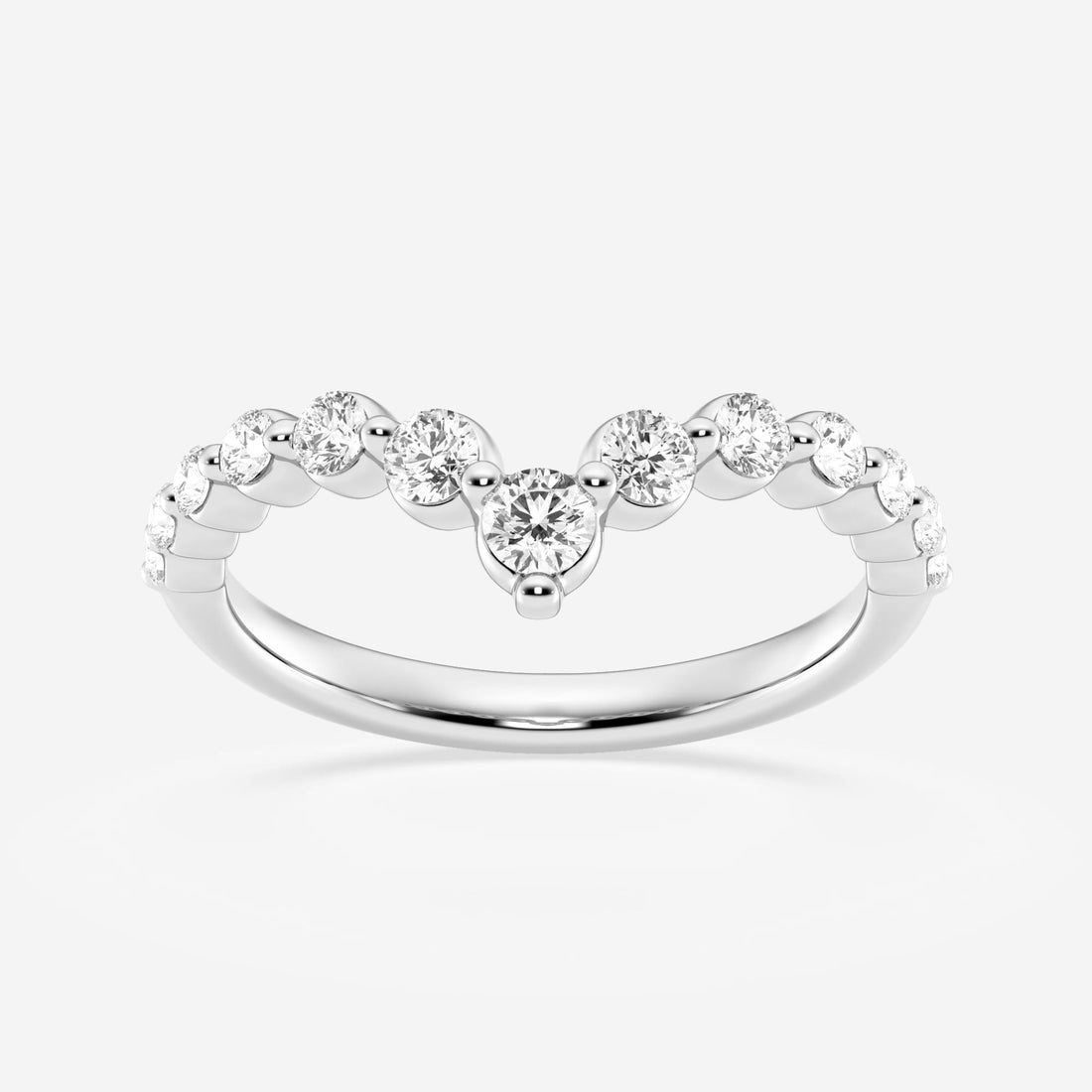 1/2 ctw Round Lab Grown Diamond Floating Curve Stackable Ring