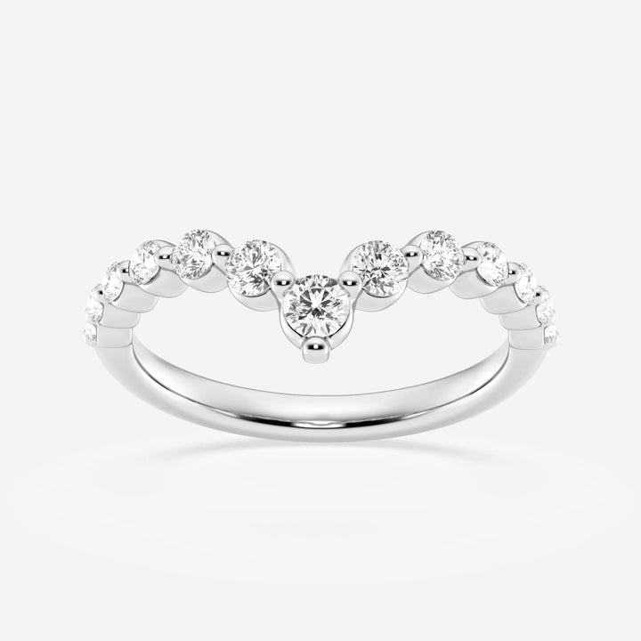 1/2 ctw Round Lab Grown Diamond Floating Curve Stackable Ring