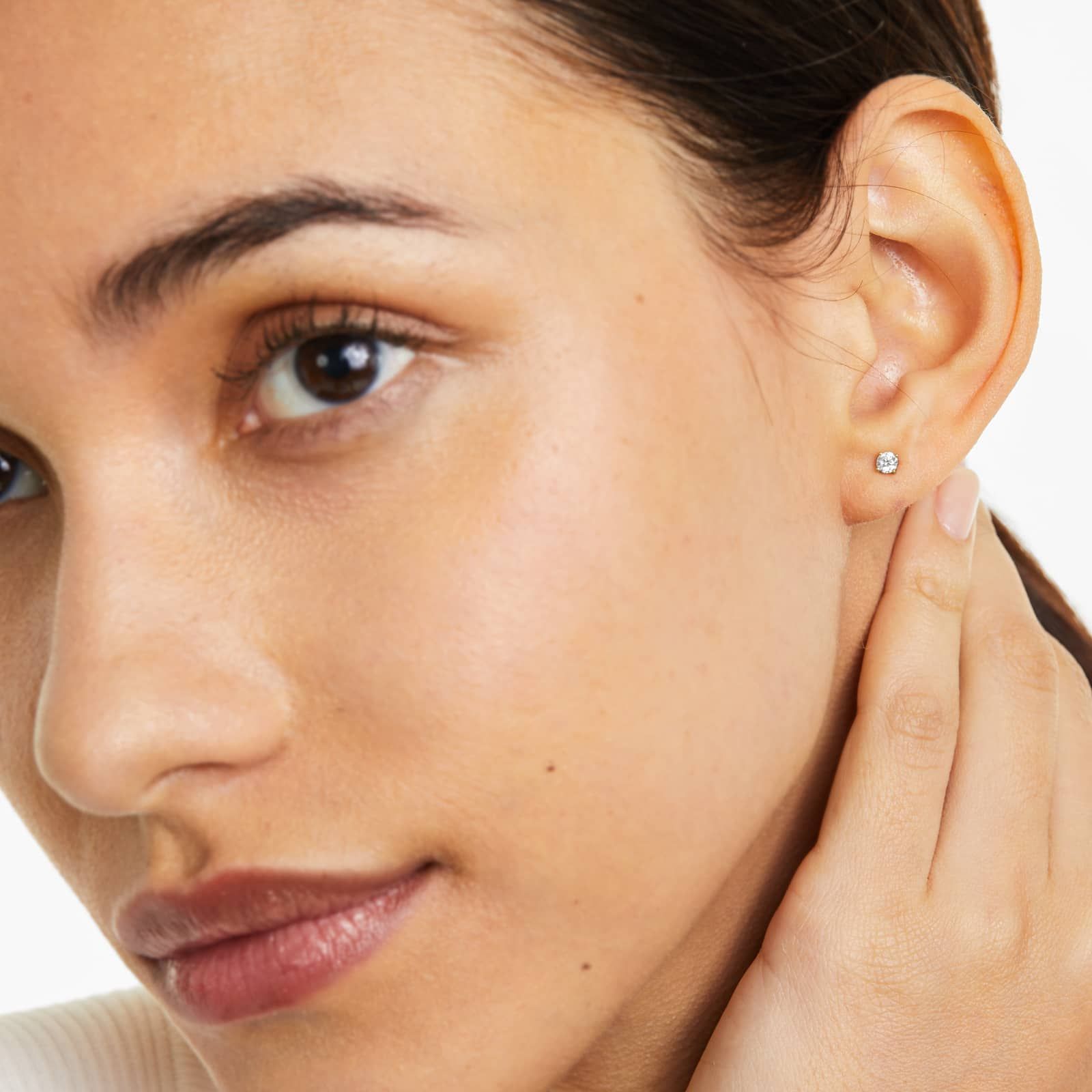 14K Yellow Gold Four Prong Round Brilliant Lab-Grown Diamond Stud Earrings (0.25 CTW - F-G / VS2-SI1)