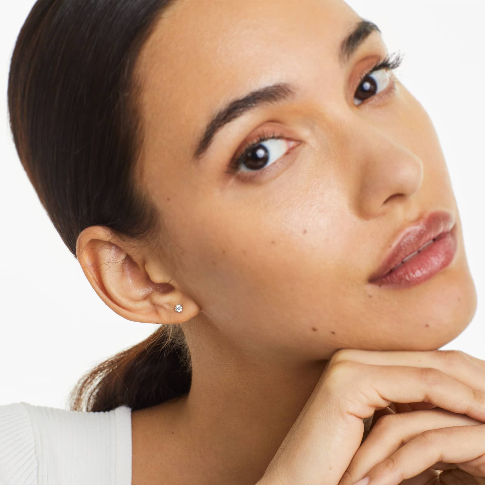 14K Yellow Gold Four Prong Round Brilliant Lab-Grown Diamond Stud Earrings (0.25 CTW - F-G / VS2-SI1)