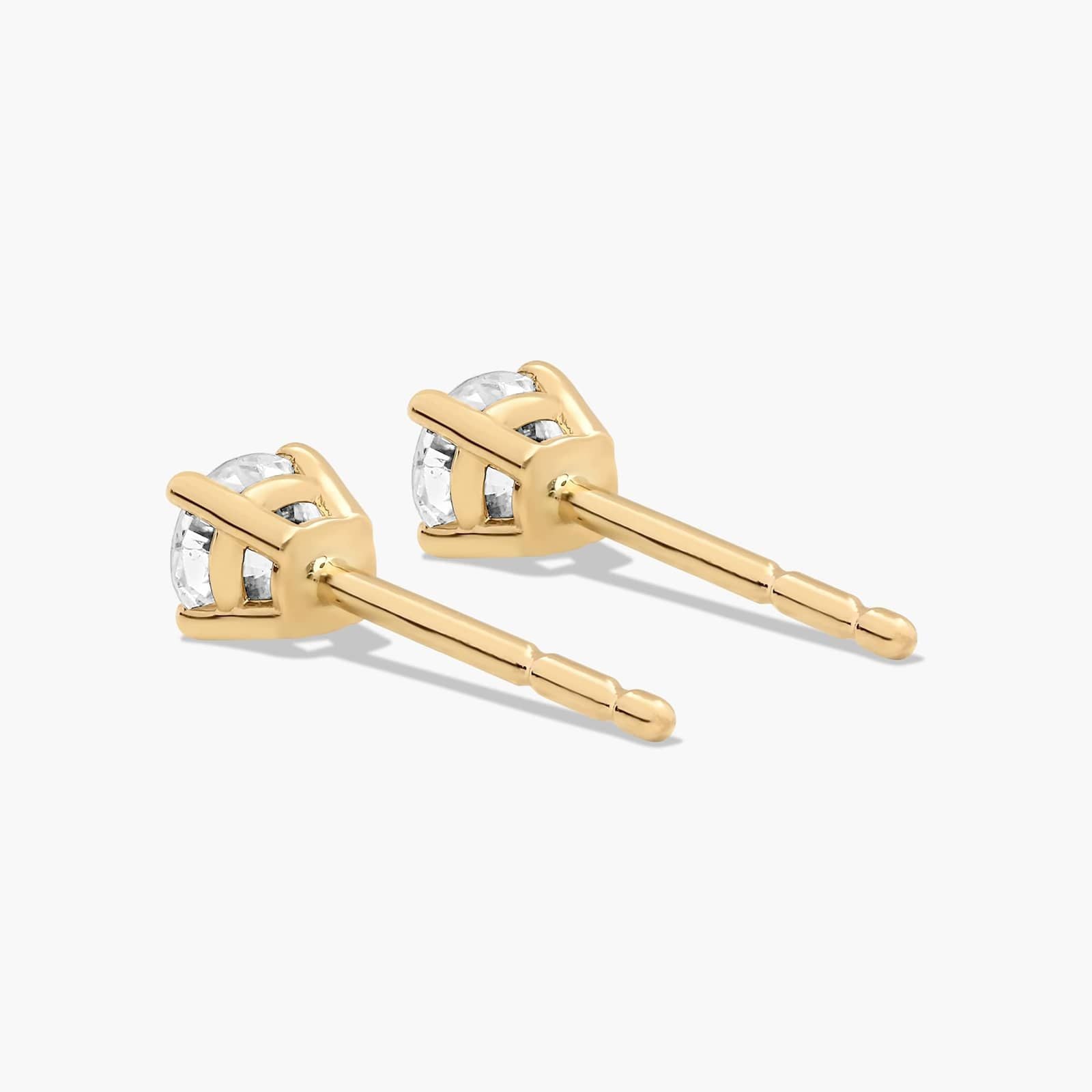 14K Yellow Gold Four Prong Round Brilliant Lab-Grown Diamond Stud Earrings (0.25 CTW - F-G / VS2-SI1)