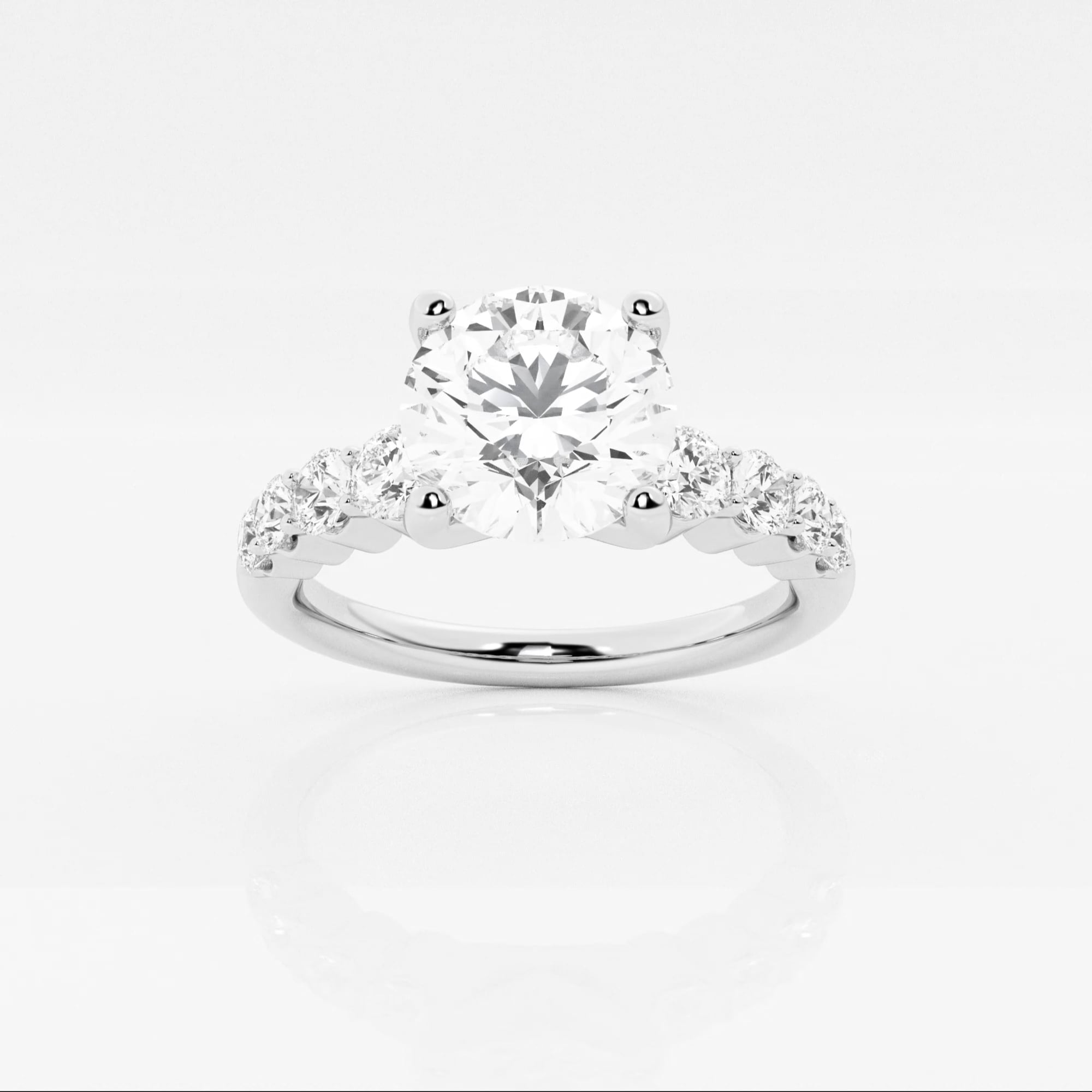 2 ctw Round Lab Grown Diamond Graduated Engagement Ring