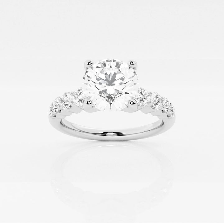 2 ctw Round Lab Grown Diamond Graduated Engagement Ring