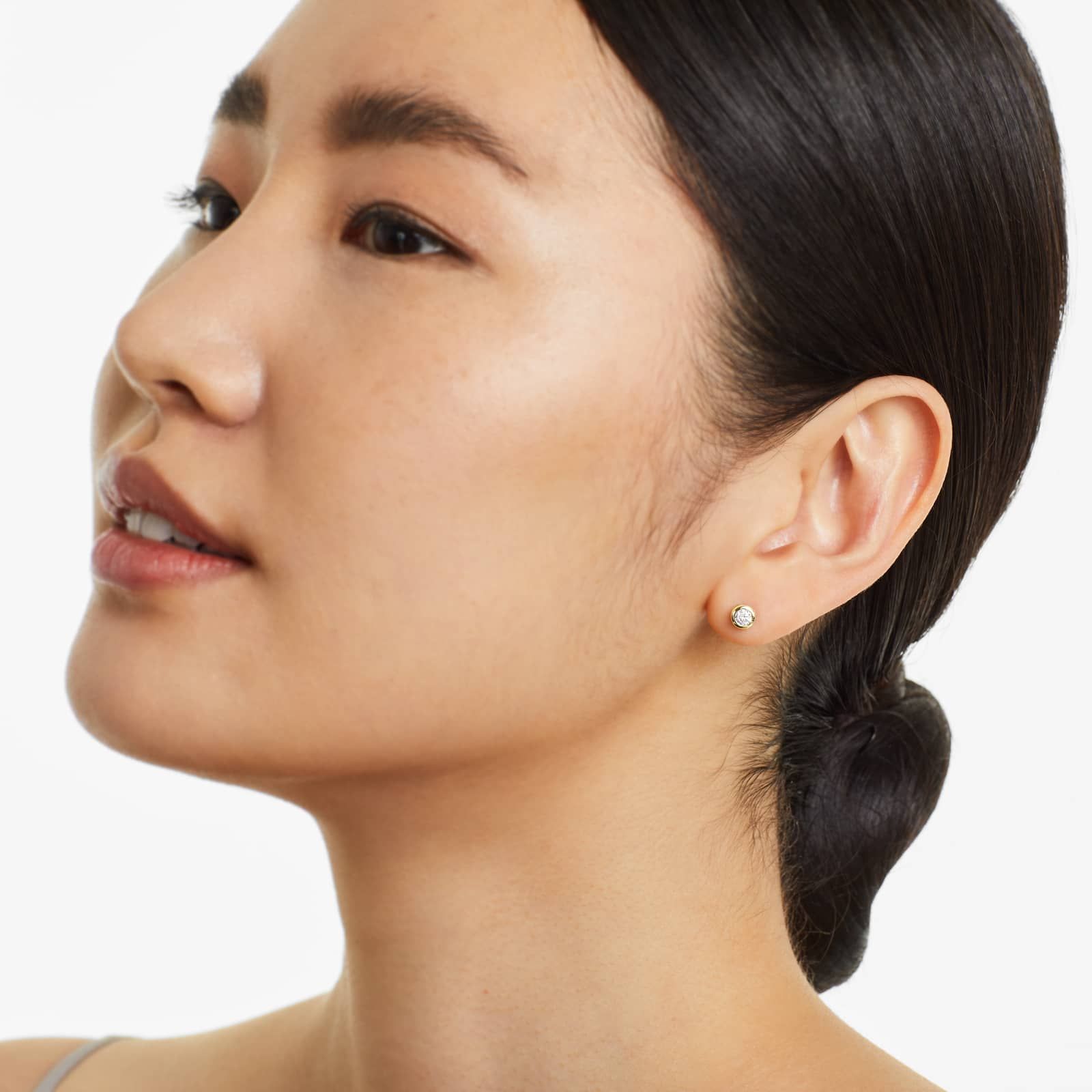 14K Yellow Gold Bezel Lab-Grown Diamond Stud Earrings (0.25 CTW - F-G / VS2-SI1)