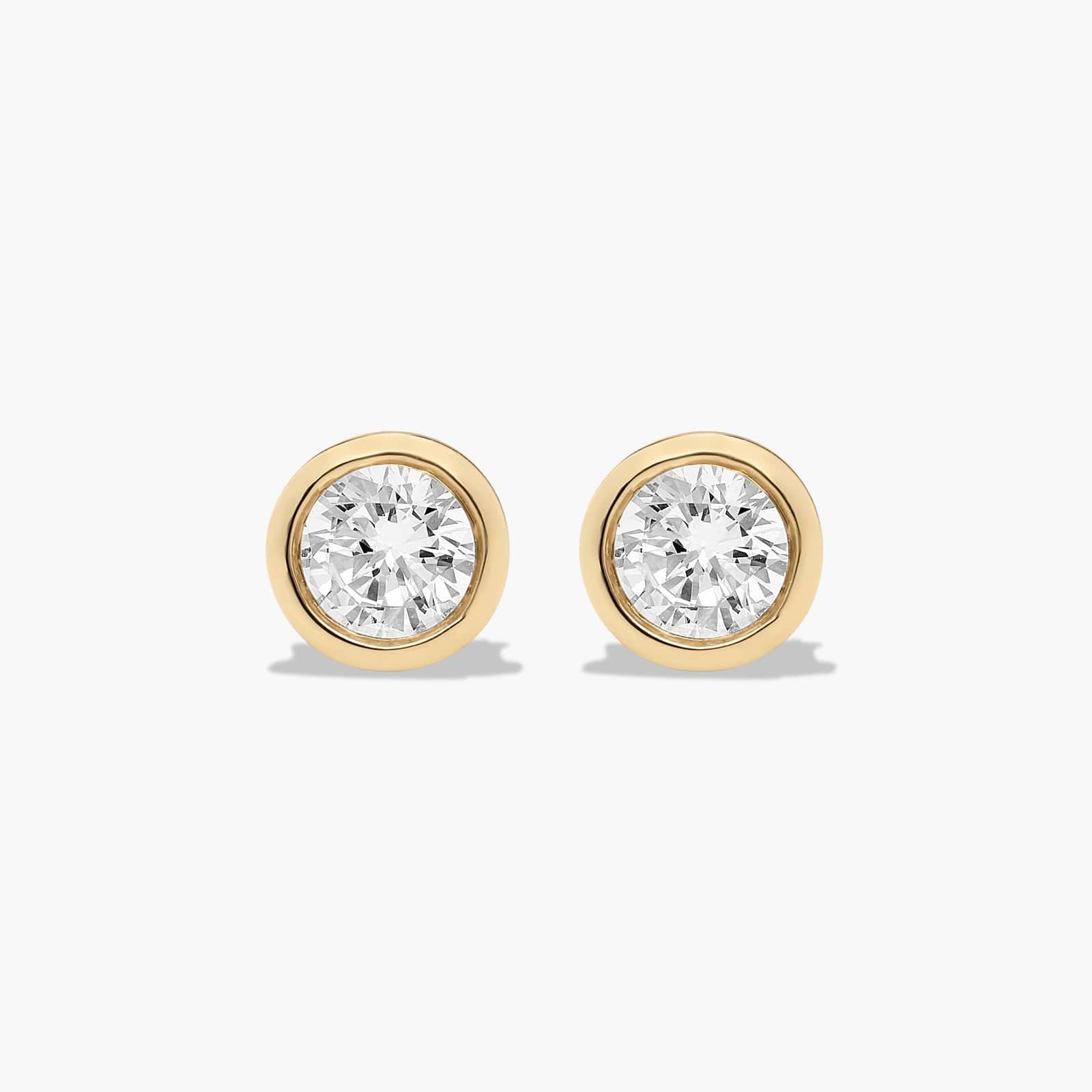 14K Yellow Gold Bezel Lab-Grown Diamond Stud Earrings (0.25 CTW - F-G / VS2-SI1)