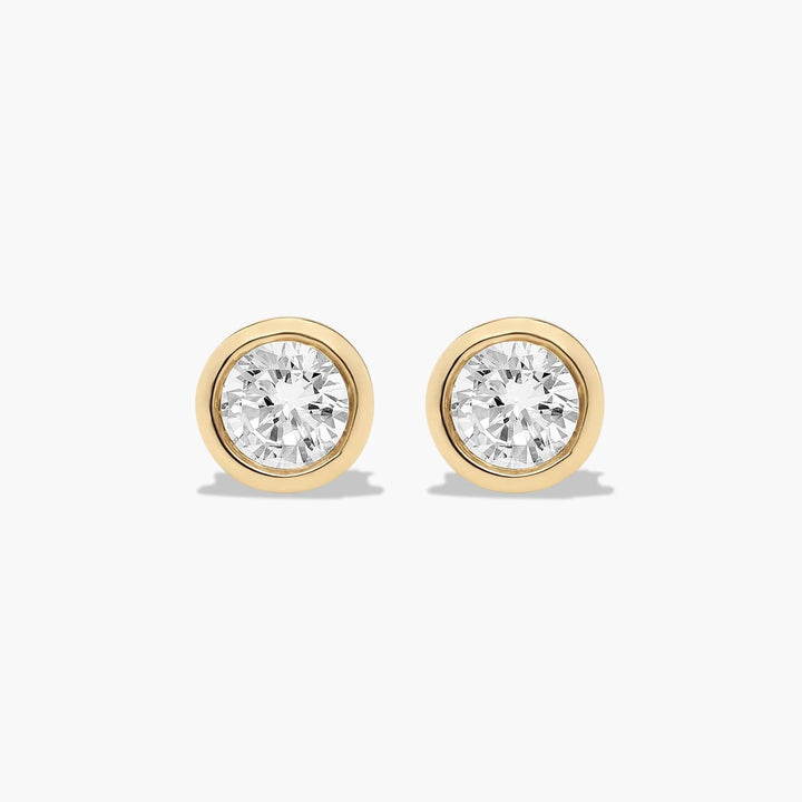 14K Yellow Gold Bezel Lab-Grown Diamond Stud Earrings (0.25 CTW - F-G / VS2-SI1)