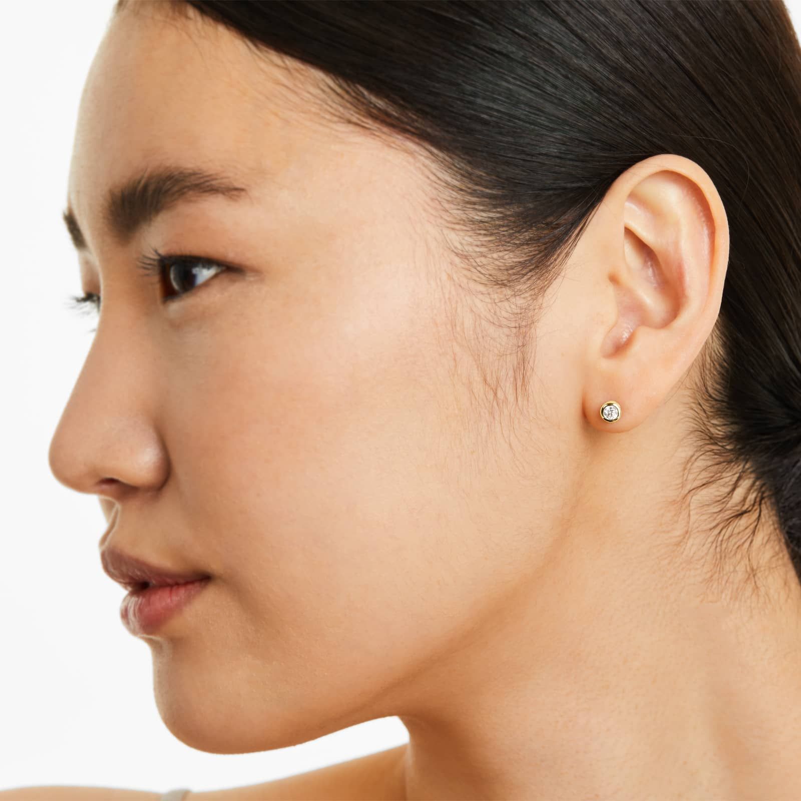 14K Yellow Gold Bezel Lab-Grown Diamond Stud Earrings (0.25 CTW - F-G / VS2-SI1)