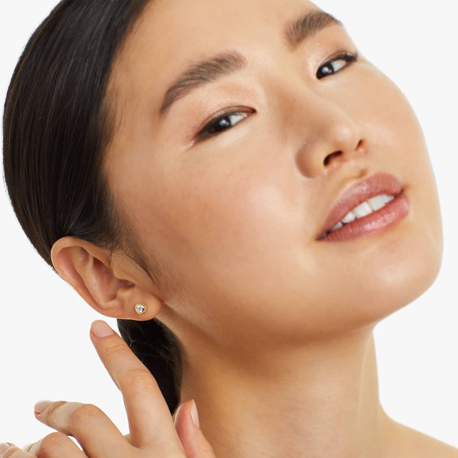 14K Yellow Gold Bezel Lab-Grown Diamond Stud Earrings (0.25 CTW - F-G / VS2-SI1)