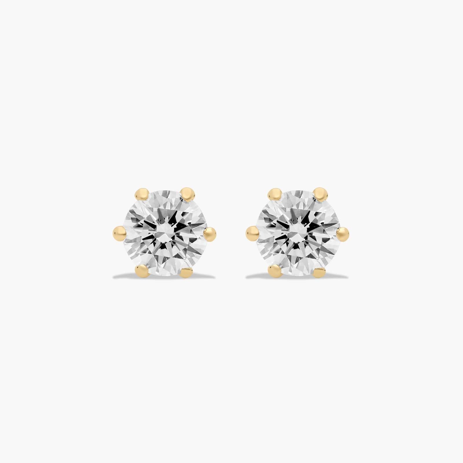 14K Yellow Gold Wire Basket Lab-Grown Diamond Stud Earring (0.25 CTW - F-G / VS2-SI1)