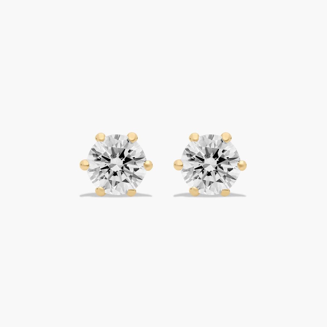14K Yellow Gold Wire Basket Lab-Grown Diamond Stud Earring (0.25 CTW - F-G / VS2-SI1)