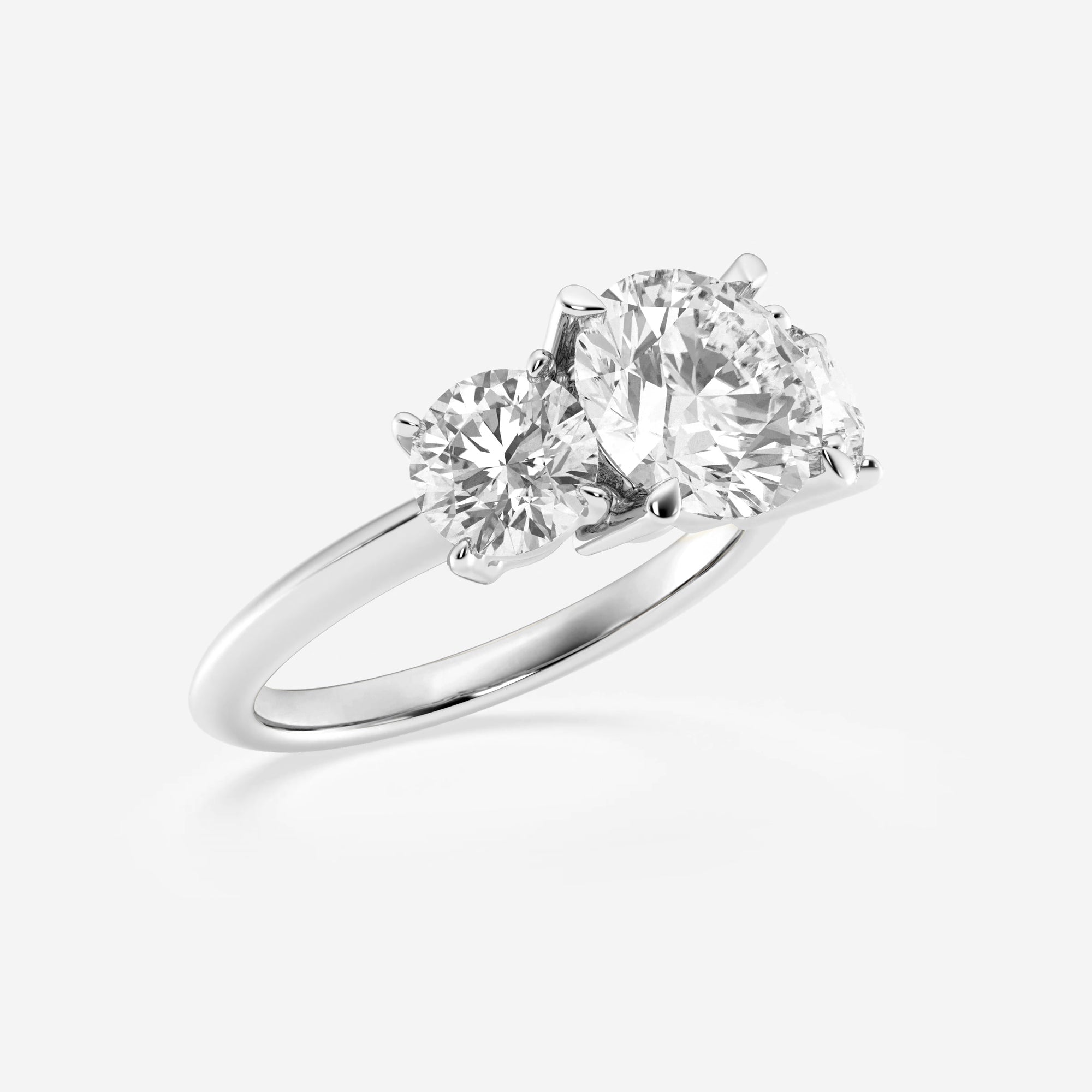 4 ctw Round Lab Grown Diamond Three-Stone Ring