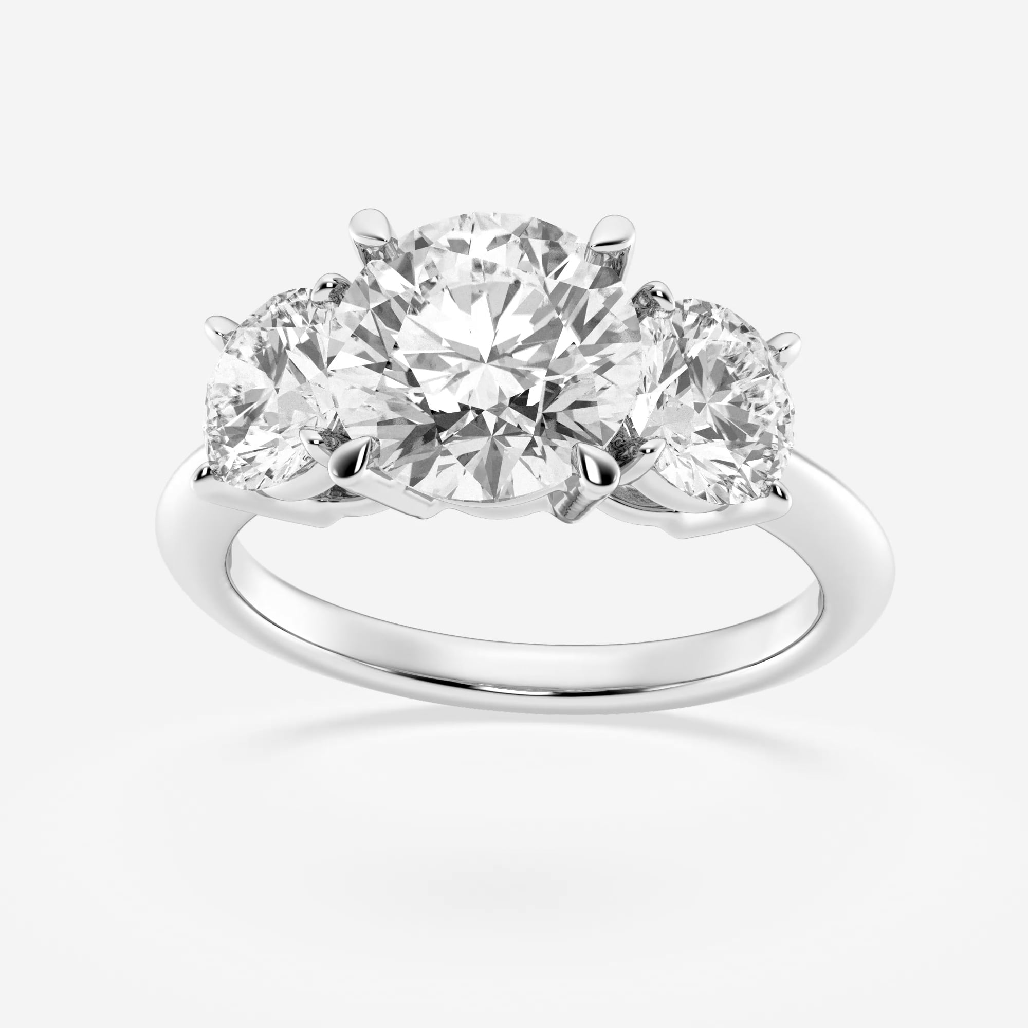 4 ctw Round Lab Grown Diamond Three-Stone Ring