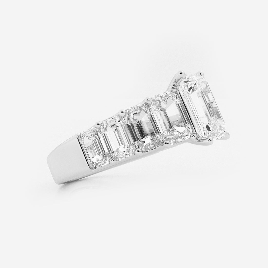 Badgley Mischka Near-Colorless 6 7/8 ctw Emerald Lab Grown Diamond Engagement Ring