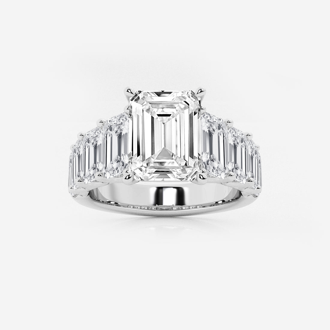 Badgley Mischka Near-Colorless 6 7/8 ctw Emerald Lab Grown Diamond Engagement Ring