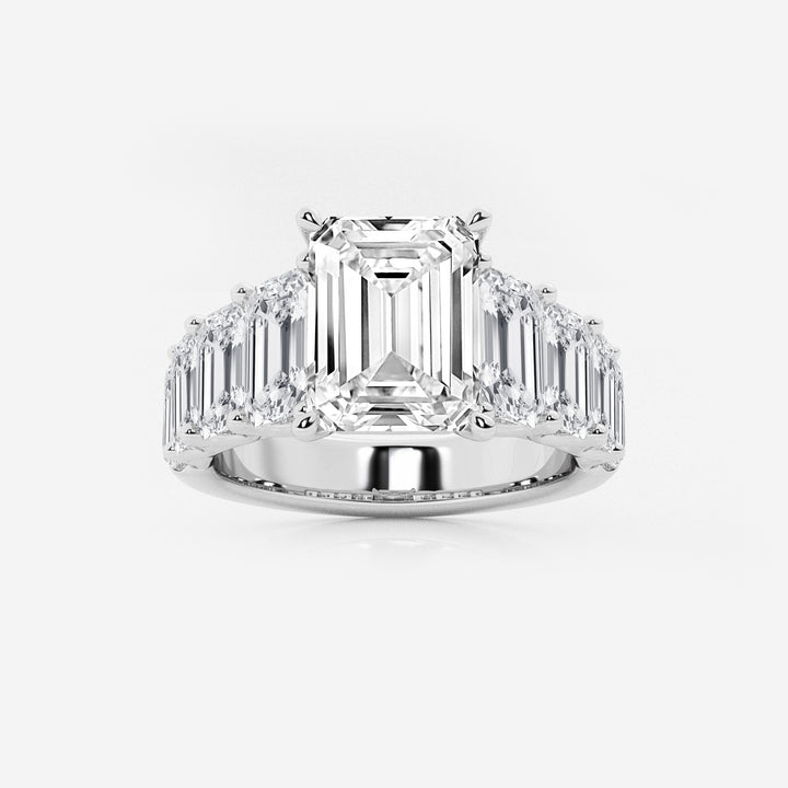 Badgley Mischka Near-Colorless 6 7/8 ctw Emerald Lab Grown Diamond Engagement Ring